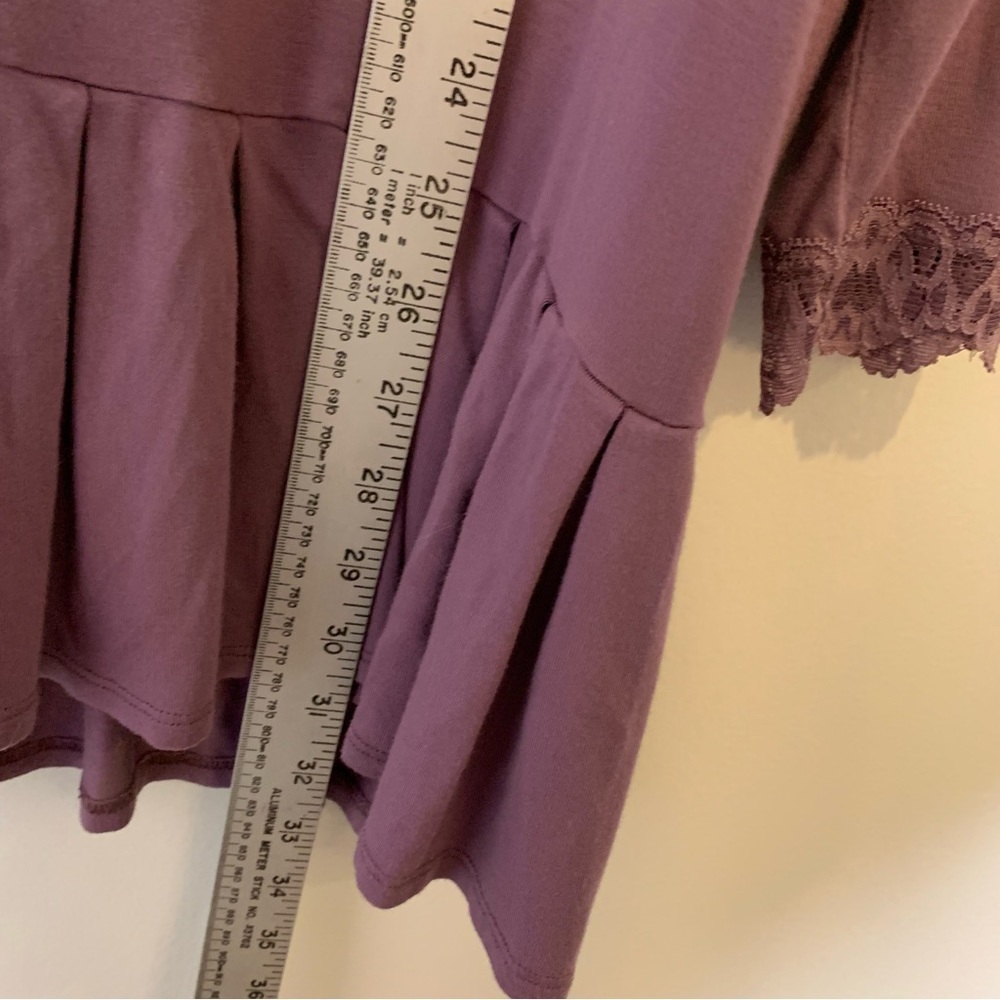 Matilda Jane EUC boho purple mauve vneck long‎ sleeve tunic top. Size XL - Picture 8 of 9